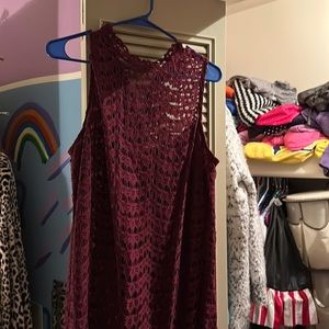 Maroon sleeveless dress